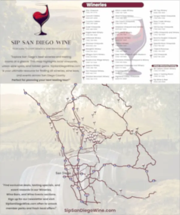 Printable San Diego wine map