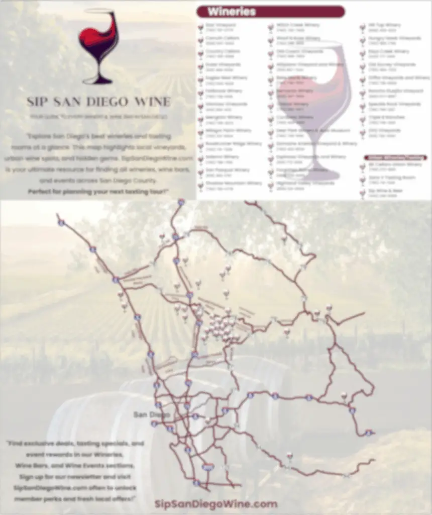 San Diego Wine Map Cover— Printable Guide to San Diego Wineries and Tasting Rooms