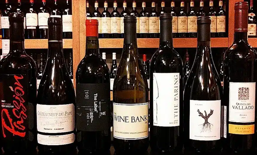 Wine selection at Wine Bank in the Gaslamp Quarter